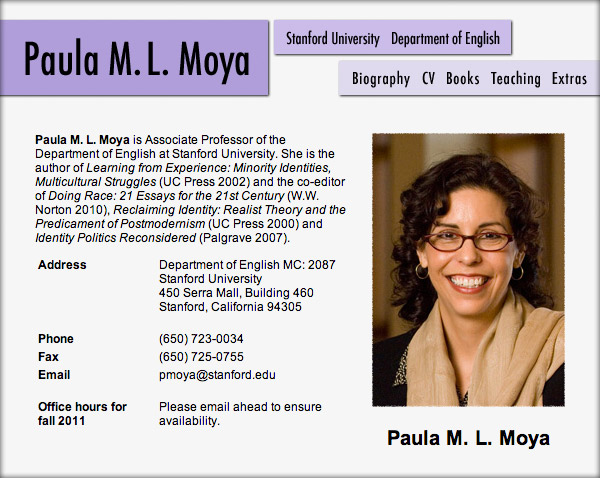a professor's homepage